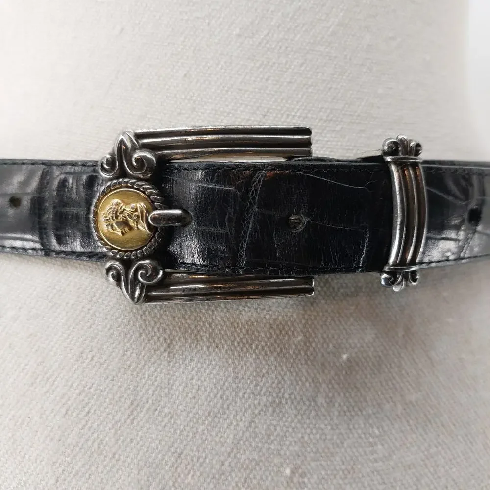 Brighton Vintage Museum Collection Black Leather Decorative Coins M